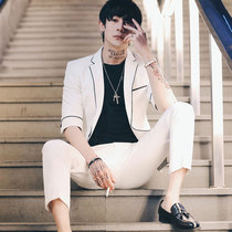Summer short-sleeved thin half-sleeve Yabi handsome suit men slim trend seven-point sleeve small suit mens suit handsome