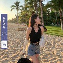 SUN11 (Thanksgiving feedback as low as 5 fold spot second hair) tooling denim shorts Spice Girls wide legs a hot pants