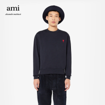 Ami Paris Mens Ami de Coeur Red Heart Round Neck Sweatshirt