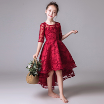 Childrens dress Princess Dress Girls Red Birthday Girl Little flower girl wedding dress Piano performance costume host summer