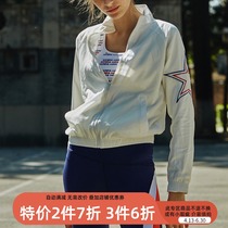 GYMNA retro college style zipper shirt outdoor running fitness jacket quick-drying breathable sports casual jacket female
