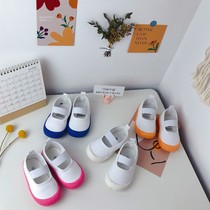 xxxxkidds children white sails cloth shoes elastic cloth shoes 100 hitch male girl kindergarten Little white shoes one foot pedal
