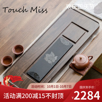 TOUCH MISS Wujin Stone tea tray Chinese retro style simple office home solid wood tea table Tea Sea