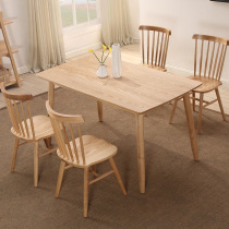 Nordic Solid Wood Dining Table And Chairs Combined White Waxy Wood Home Dining Table Themed Dining Table Chairs Coffee Solid Wood Dining Chairs