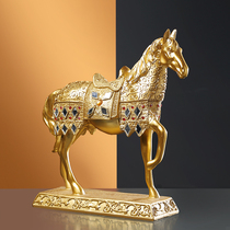 Horse to success office golden horse ornaments modern light luxury home living room wine cabinet TV cabinet decorations decoration