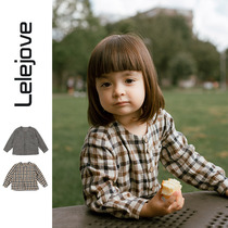 (Imported pure cotton) lelejove Nordic style autumn and winter new children's tops long sleeve plaid shirt coat