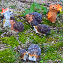 Courtyard building Scape Hedgehog Small Pendulum resin Handicraft Handicraft Micro Landscape Animal Mercy potted decoration Personality Gifts