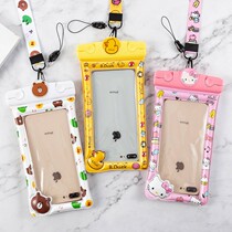 Mobile phone rope hanging neck strong durable waterproof bag female takeaway can be removable net red protection throw