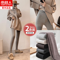 Antarctic spring and autumn underpants women wear high waist tight gray velvet and thickened warm panty winter cotton pants