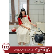 4 pieces of 6-fold Japanese small fresh letter embroidered skirt with loose knee-length slim girl dress