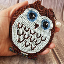  2020 new bag hand-beaded coin coin purse beaded owl hand-made boutique Oufan card bag hand-woven