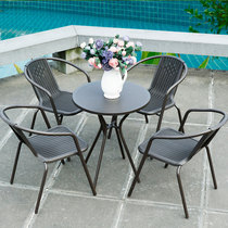 Outdoor leisure rattan chair three-five-piece balcony Nordic furniture home courtyard small tea table rattan table and chair combination