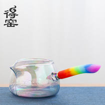 Kiln shell color glass Road Cup creative colorful public Cup Tea Sea heat-resistant thickened large capacity tea set tea divider