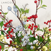 Lancol Fields Garden Fresh Simulation Flowers Blue Red Hair Chaetian Fruits Small Berries Fruit Living Room Table Decoration Flower Photography Fake Flowers