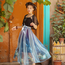 Qiuci gu meng dream hua chao remember Hanfu original duijin blouse sling wang sha qun Chinese elements summer fashion