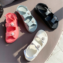 Clearance special price small fragrant wind thick bottom pine cake Velcro sandals women flat leather wild sneakers Net Red Fairy