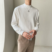 Tide Card Autumn Winter New half high collar sweater Mens trend Thunder long sleeve undershirt Korean version 100 hitch Collar Knit Cardiovert
