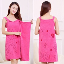 (Adults can wear bath towels) Womens bathing bathrobe is enlarged and the chest is softer than cotton.