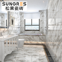 Modern simple Jazz white marble tile bathroom kitchen wall tiles floor tiles living room floor tiles 300 600