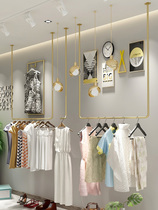 Clothing store display rack ceiling hanging Gold childrens clothing womens clothing store hanging wedding hanger wall hanging