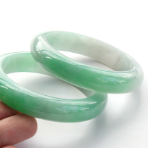 Xiaoliangzi jade live payment Natural jade A goods with certificate Chaise fine round strip Yang green oil cyan