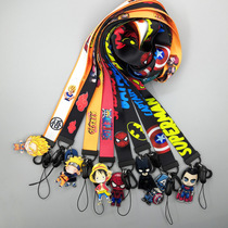 Factory cartoon lanyard animation mobile phone long neck lanyard pendant wide thermal transfer custom wholesale