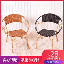 Large Number Single Chair Sofa Fashion Vines Chair Single Stool Leisure Patio Home Outdoor Iron Art Backrest Rattan