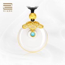 (The malls same section) Zhou Dafu Guoyu passed on Xiang Rui Ping An and Tian Yugold pendant V116136