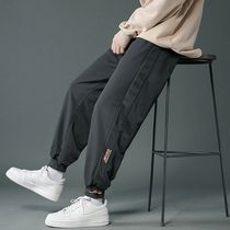 Pants men spring and autumn trend loose beam feet Haren pants 2021 Autumn New Korean students Leisure nine-point guard pants