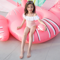 Childrens swimsuit Girl girl one-piece swimsuit Girl baby Korean Princess skirt swimsuit Mid-size childrens bikini