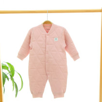 Newborn baby childrens clothes autumn and winter infant lace-up clothing spring and autumn warm baby climbing clothes cotton pajamas