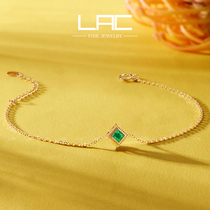 LAC Advanced Jewelery Natural Progenitor Green Bracelet Women 18K Gold Inlay Mosaic Colorful Gemstone Bracelet