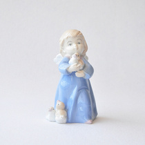 Spains cute goodness angel boy holding duck fairy tale tale tabletop fitting collection of crafts