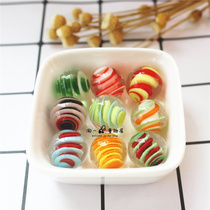 16MM Caterpillar glass ball multi-color spin marbles children birthday gift House game Kindergarten