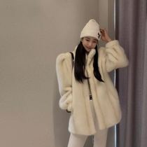 2021 Winter new wool coat long temperament elegant lamb velvet loose thickened wool imitation fur coat