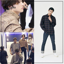 BTS Jingguo ~ INstudio19 Korea DIAMOND LAYLA couples check long sleeve shirt