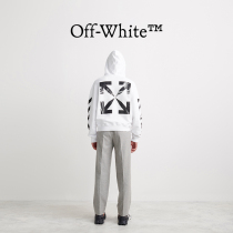 OFF-WHITE Mens white Caravaggio Oil Painting Arrow Slanted Striped Long Sleeves Loose even Hood Clothing