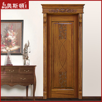 Carved new Chinese style paint multi-layer solid wood door indoor set door bedroom wooden door Chinese door solid wood partition door