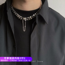 ins brief European and American wind Cuban chain autumn and winter male necklace hiphop personality coarse chain lukewarm wind female lock bone chain