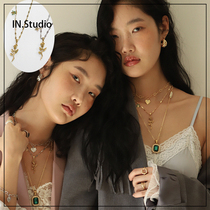 INstudio20 Summer Korea Designer Brand August Harmony Rose Pendant Necklace