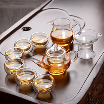 Transparent Glass Kung Fu Tea Set Home Mini Tea Kettle Black Tea Pu 'er Small Tea Cup Tea Bowl Accessories
