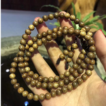 Natural agarwood beads hand string 0 6cm0 8cm108 multi-layer bracelet 1 8cm wooden beads for men and women