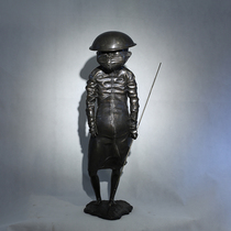 Wind Warrior series Pendulum Black Wind Warrior Copper Sculpture Veteran Art