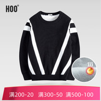 hoo boy plus velvet sweater thickened sweater cotton autumn and winter clothing new childrens clothing big boy 170-175 yards 7-18