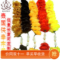 Thailand imported handmade cloth flower string Buddha brand Buddha hanging flowers wish wish flower bar yellow red black gold can be customized