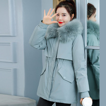 Parker cotton-padded women 2021 new winter wear velvet padded cotton-padded foreign style Joker long Korean temperament jacket