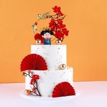 Double layer Cartoon Net Red Crown Cake model simulation 2021 new simulation plastic window sample customization