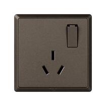 Tianji simple series 86 Type 16A three pole socket with switch three hole air conditioning power socket dumb black