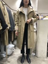 F THREE winter lamb wool plus velvet thick trench coat womens high neck tie belt long coat coat tide 8912