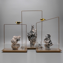 Modern Chinese creative Wrought iron acrylic ornaments three-piece hotel model room living room entrance soft decoration